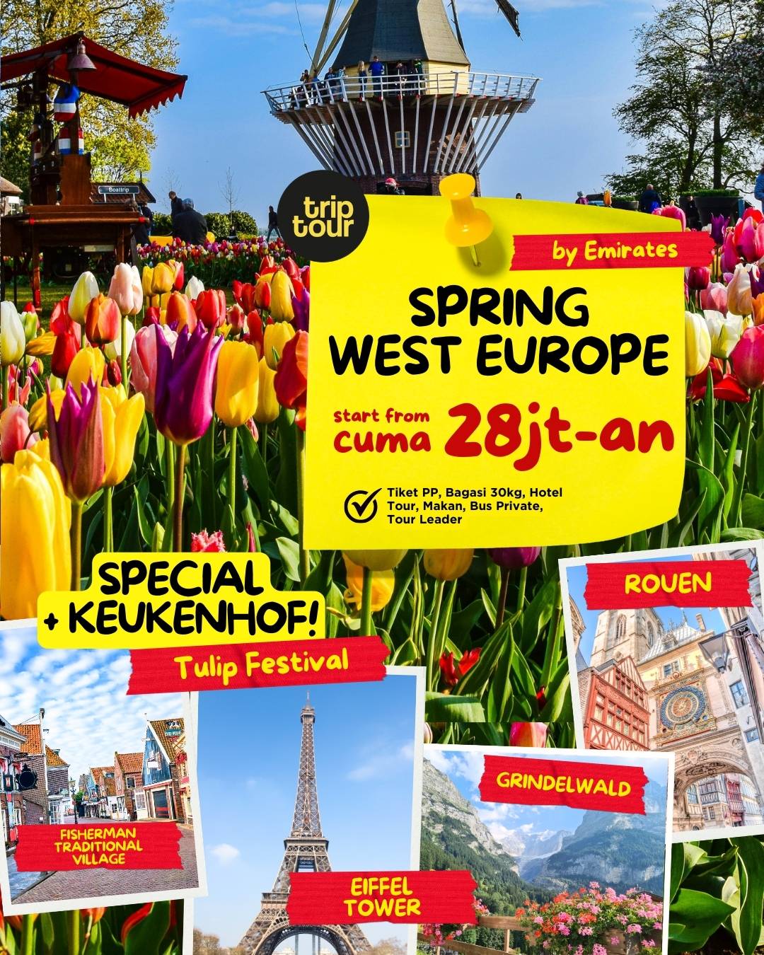 SPRING/WEST EUROPE KEUKENHOF Eropa West Europe 10 Days By EK