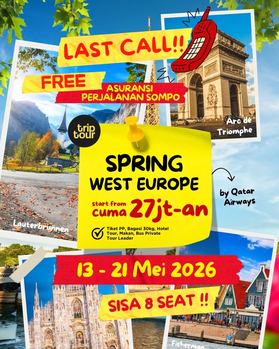 Spring Eropa West Europe 9 Days By QR