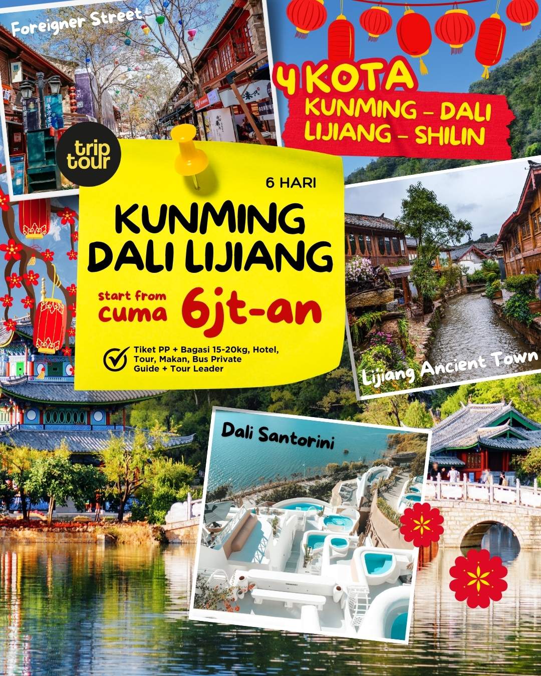 Kunming Dali Lijiang Asia China 6 Days By 8L