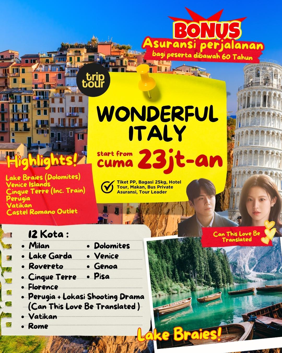 Wonderful Eropa Italy 9 Days By QR