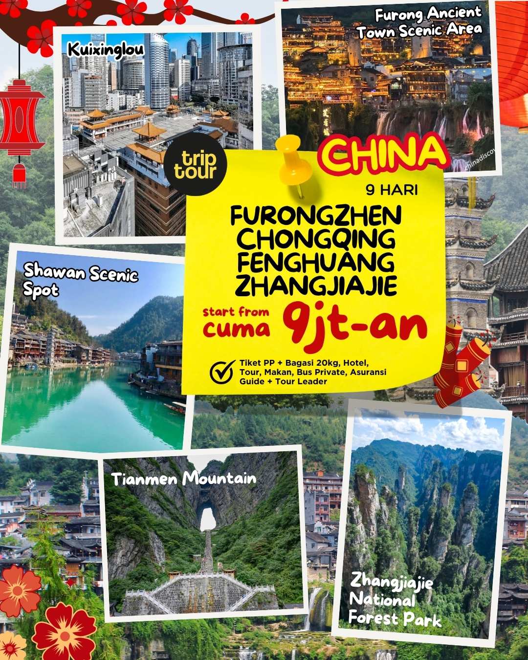 Furongzhen - Chongqing - Fenghuang - Zhangjiajie Asia China 9 Days By MH